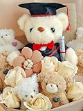 Cute Bear Bouquet - Plush Toy Bouquet with Cute Soap Flower - Handmade Toy Bouquet for Any Occasions, Birthday, Bridal Shower, Graduation etc. (Graduation)