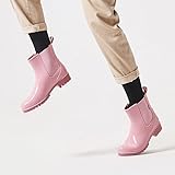 planone Short rain Boots for Women and Waterproof Garden Shoes，Anti-Slipping White Chelsea Rainboots for Ladies with Comfortable Insoles，Stylish Light Ankle rain Shoes and Outdoor Work Shoes, Light