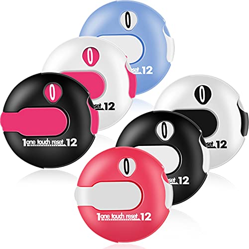Golf Score Counter Mini Stroke Counter for Up to 12 Shots - Scoring Keeper for Women Men - Attachment Accessories to Scorekeeper Glove for Outdoor - 1.2 Inch (Classic Colors Set, 6 Pieces)