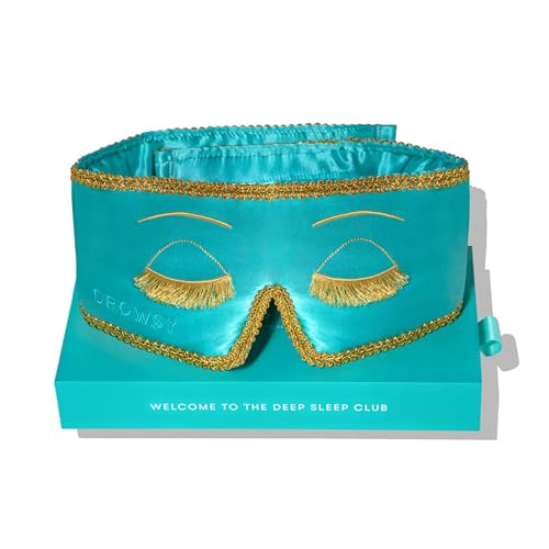 DROWSY Breakfast at Drowsy Silk Sleep Mask – 100% Pure Mulberry Silk, Total Blackout, Ultra-Soft & Skin Hydrating for Beauty Sleep & Relaxation, Fully Adjustable