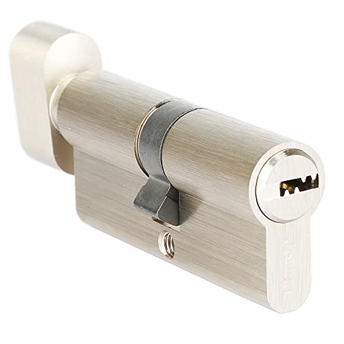 Jeriup Cylinder Lock 90mm(40/10/40) Euro Profile Cylinder with 5 Keys (dimple), Single Open, Solid Brass, Anti-Rust Corrosion Resistant Anti-Theft