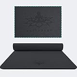 Hatha Yoga Extra Thick TPE Yoga Mat - 72"x 32" Thickness 1/2 Inch -Eco Friendly SGS Certified - With High Density Anti-Tear Exercise Mats For Home Gym Travel & Floor Outside (Black)…