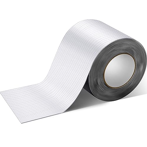 Sasylvia 6 Inch x 33 Feet Self Stick Roll Roofing Panels Peel and Adhesive Rubber Material Reflective Aluminum Surface Flashing for House Home Dormer and Porch Roof Shingles