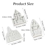 KALAIEN Castle Silicone Mold,3Pcs/Set Castle Cake Fondant Molds,Princess Chocolate Molds Castle Silicone Mirror Mould for Cake Decorating