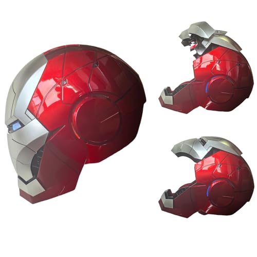 Iron Hero MK 5 1:1 Wearable Helmet - Touch, Voice, Remote Control with LED Eyes, Realistic Sound Effects, Perfect for Cosplay, Display, and Collectible Figures for Man and Teen (Matt Silver)