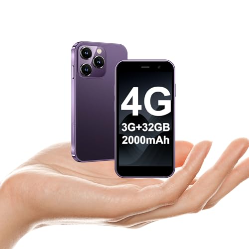 soyes Mini Phone 4G Unlocked World's Smallest Mini Smartphone 3.0'' Touch Screen Compact Mobile phone for Kids & Students 2000mAh battery Cell phone with Dual SIM Quad Core Face ID GPS 3GB+32GB Purple