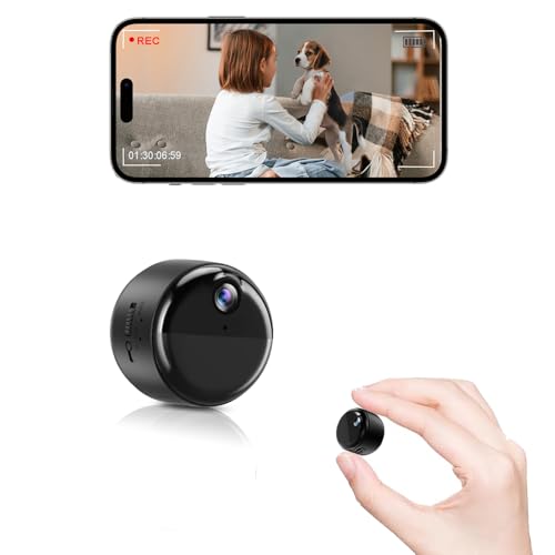 Mini Camera, Wireless Small Nanny Cam Hidden Camera for Home Security, 90 Days Battery Life, Auto Night Vision, Magnetic Installation, PIR Motion Detection,Cloud & Local SD Card Storage with Replay
