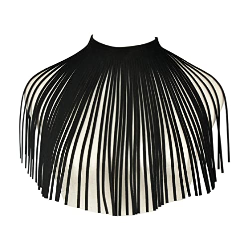 Mrotrida Tassel Bib Necklaces Velvet Fringe Chunky Choker Necklace Jewelry for Women Halloween Party Choker