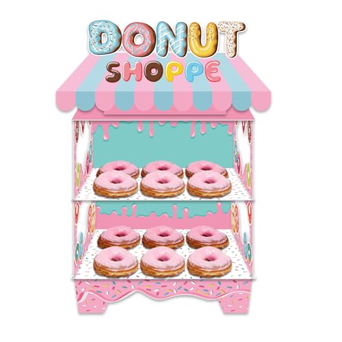 KALEFO Donut Birthday Party Decorations Stand for Dessert Table Decoration Supplies Favors Cupcake Baby Shower Decor