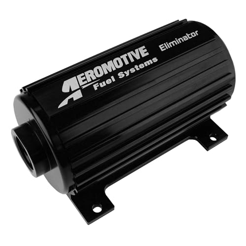 Aeromotive 11104 Eliminator Inline Fuel Pump, 12V Electric, High Horsepower, Dual Chamber, Submersible, for EFI and Carbureted Engines, Gas or E85 Fuel Type