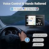 HAUXIY Wireless Apple Carplay Screen for Car 4K Dash Cam, 9" Portable Apple Carplay & Android Auto Car Stereo, with 1080p Backup Camera, GPS Navigation/Mirror Link/Voice Control/Bluetooth