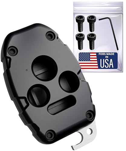 USA-Made for Honda Key Fob Shell | Crack-Resistant & Durable | Seamless Fit | Enhanced Longevity & Functionality | Integrated Bottle Opener | Easy DIY Installation (Black, 4 Button)