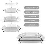 Bakeware Protectors - Set of 9 - Gray - 3 Pieces 19 X 15" Plus 3 Pieces 16 X 14" Plus 3 pieces 14 x 14" – Padded Pot and Pan Protectors To Protect Square And Rectangular Cookware