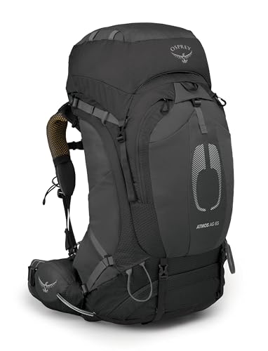 Osprey Atmos AG 65L Men's Backpacking Backpack, Black, L/XL