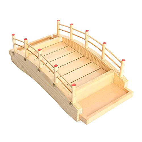 WINIAER Wooden Arch Bridge Sushi Boat Serving Tray, Sushi Bridge Serving Plate Food Platter for Restaurant or Home (53 x 24 x 13cm / 20.8 x 9.4 x 5.1inch)