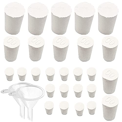 Dielianyi 29PCS Rubber Stopper for Salt and Pepper Shakers, Ceramics Piggy Bank 3 Sizes Replacement Round Rubber Stoppers, Rubber Hole Plug, Rubber Insert Salt Pepper Shaker Jars Jugs Crafts Holes