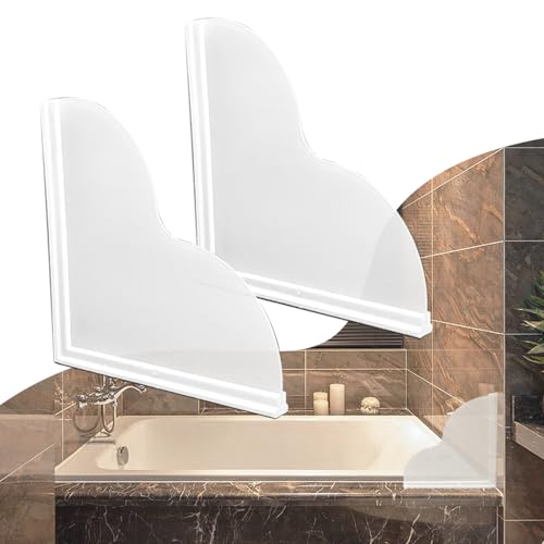 Spidfee Shower Splash Guard Kit, Large Splash Guards for Bathtub Waterproof Self-Adhesive Shower Corner Guards to Keep Water in Shower or Bath, Pack of 2 (9.25 x 9.25 inches)