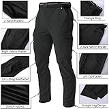 WENRONSTA Men's Hiking Work Cargo Pants Quick-Dry Lightweight Waterproof 6 Pockets Outdoor Mountain Fishing Camping Pants Black L