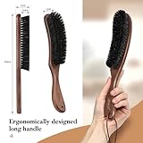 BFWood Clothes Brush - Boar Bristle Lint Brush for Suits, Cashmere, Wool, Velvet, Suede and Pet Hair - Large Black Walnut Wood Handle