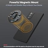 Leaplumin Magnetic Phone Tripod Mount Adapter with Adhesive Magnetic Ring，1/4” Screw Hole Suitable for Ball Head/Tripod，Cold Shoe Design Compatible with Microphone with Hot Shoe Connector