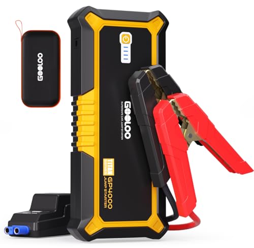 GOOLOO GP4000 Jump Starter 4000A Peak Car Starter (All Gas,up to 10.0L Diesel Engine) SuperSafe 12V Lithium Jump Box,Auto Battery Booster Pack,Portable Power Bank with USB Quick Charge and Type C Port