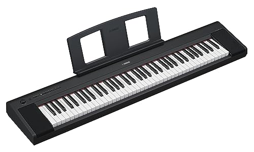Yamaha Piaggero, 76-Key Ultra-Portable Digital Piano, Premium Voices, Graded Soft Touch, Black, (NP35B)