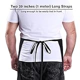 Jubatus 3 Pack 100% Cotton Server Apron with 3 Pockets for Women Men Waist Waitress Half Waiter Serving Short Aprons, Black 23.62 x 11.81 inches