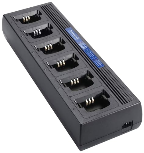 commountain Multi Unit Charger for Motorola Radios R2 CP200D CP200 CP200XLS PR400, Compatible with NNTN4851 NNTN4497 NNTN4970 Batteries and More, Six Gang Rapid Charger