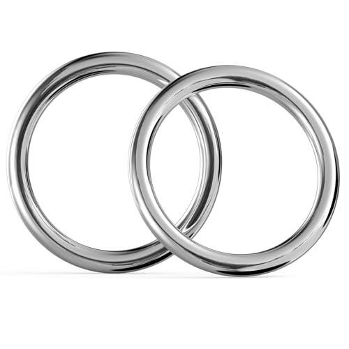 BEYOURD 4 inch Metal O Rings, Stainless Steel Round Ring Buckles, Solid Welded Metal Loop for Macrame, Hanging Slings Rope