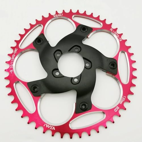 alltoo for Bafang BBSHD 130BCD Chainring Spider Chain Ring Adapter eBike Motor Kits 39T-50T/52T/54T/56T/60T Chain Wheel Sprocket Crank (56T RED)