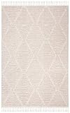 SAFAVIEH Marrakech Collection Area Rug - 8' x 10', Beige, Moroccan Boho Tribal Tassel Design, Non-Shedding & Easy Care, Ideal for High Traffic Areas in Living Room, Bedroom (MRK517C)