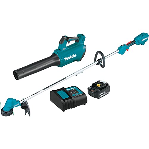 Makita XT287SM1-R 18V LXT Brushless Lithium-Ion 13 in. Cordless String Trimmer and Blower Combo Kit (4 Ah) (Renewed)