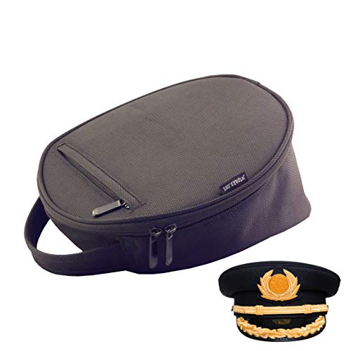 Small HatPak Pilot Uniform Hat/Cap Travel Carrying Case - Airline Pilot, Police Officer, Security Officer. Does NOT fit military size hats. Dimensions L 10.25" W 9.5" H 5.5". Please check size.