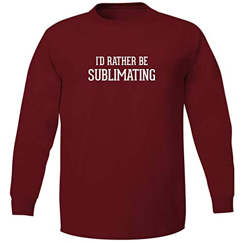 I'd Rather Be SUBLIMATING - Adult Cotton Long Sleeve T-Shirt, Red, Large
