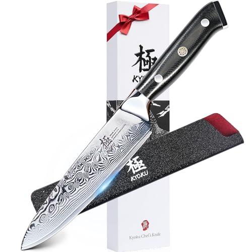 KYOKU Chef Utility Knife - 6" - Shogun Series - Japanese VG10 Steel Core Forged Damascus Blade - with Sheath & Case