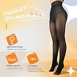 Caprilite 2 Pairs Women Fleece Lined Tights-Fake Translucent Leggings High Waist Pantyhose Sheer Thick Warm Tights For Women