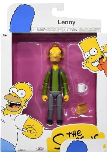 The Simpsons 5" Action Figure Lenny Leonard with Lunch Bag & Carl Mug Wave #3