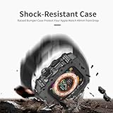 Carbon Fiber Case for Apple Watch Ultra 2 49mm Fluorine Rubber Band, Luxury Carbon Fiber Bumper Cover for iWatch Ultra 49mm Shock-Resistant Case Replacement Strap (49mm, Black)