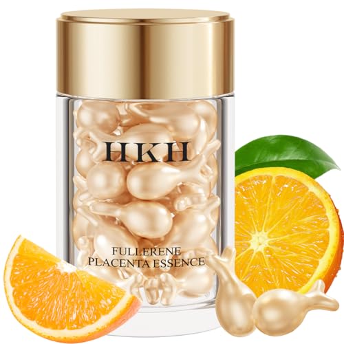HKH Vitamin C Serum For Face, Anti-Aging Vit C with Vitamin E Serum Capsules, Evens Skin Tone & Reduces Wrinkles, 48 Travel Size Skincare Capsules for Smooth, Hydrated & Firmed Skin
