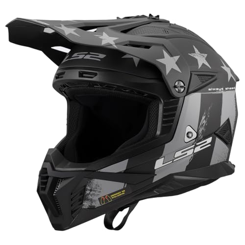 LS2 Helmets Gate II Full Face MX Motorcycle Helmet (Matte Battle Scar Tonal Gray/Black - Large)