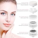 Waterproof Facial Cleansing Spin Brush Set with 5 Exfoliating Brush Heads - Electric Face Scrubber Cleanser Brush by CLSEVXY - Face Brush for Gentle Exfoliation and Deep Scrubbing