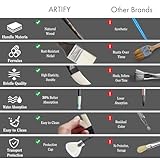 ARTIFY Oil Paint Brush Set, 24 Pieces Long Handle Hard Nylon Hair Acrylic Paint Brushes, Professional Artist Paint Brushes for Oil, Acrylic, and Watercolor Painting