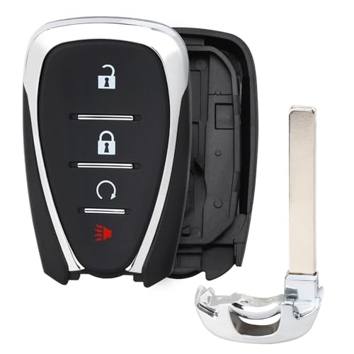Keymall Keyles Entry Car Key Fob Case Shell Cover Replacement with Uncut Emergency Key 4-Buttons for Chevrolet Cruze Traverse Volt Bolt Equinox Sonic Trax Volt,Just a Key Shell