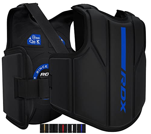 RDX Boxing Body Protector, MMA Kickboxing Muay Thai Boxing Chest Guard, Sparring Training Heavy Punching, Kara Adjustable Strike Shield, Martial Arts Upper Body Ribs Protection Pad, Taekwondo Vest