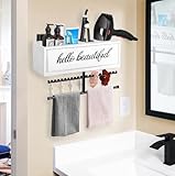 Ronjnndc Rustic Hair Dryer Holder Wall Mounted,Hair Styling Tools & Accessories Organizer,Bathroom Supplies & hot Tools vanities Organizer Caddy,for Storage Flat Iron,Blow Dryer,Curling Iron,Towel