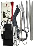 Artlab - Emt and First Responder Tool Kit Set of 6 :Adjustable Nylon Belt Pouch, Premium First Aid Gear: Emt Shears, 7.25" Bandage Scissors, 5.5" Forceps, 5.5"+4.5",Hemostat 5.5",Pen Light