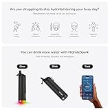 Hidrate Spark PRO Smart Water Bottle – Tracks Water Intake with Bluetooth, LED Glow Reminder When You Need to Drink – Straw Lid, 21oz, Black