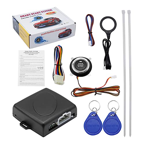 MDEOOSKY Car Ignition Switch 12V Engine Start Stop Push Button Keyless Entry Starter Kits Push Start Ignition Kit