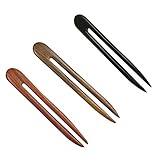 Frcolor 3pcs Hair Stick U Shaped Hairpin Vintage Style Wooden Hair Accessory (Red + Green + Black)