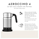 Nespresso Aeroccino4 Dishwasher-Safe Electric Milk Frother with Four Styles of Preparation (Silver and Black)